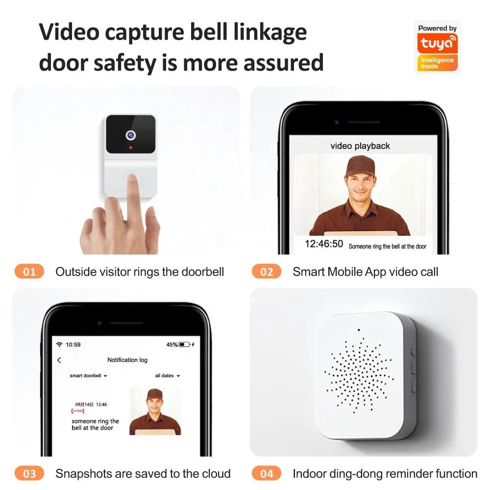 Timbre Inalambrico Camara Wifi Recarga