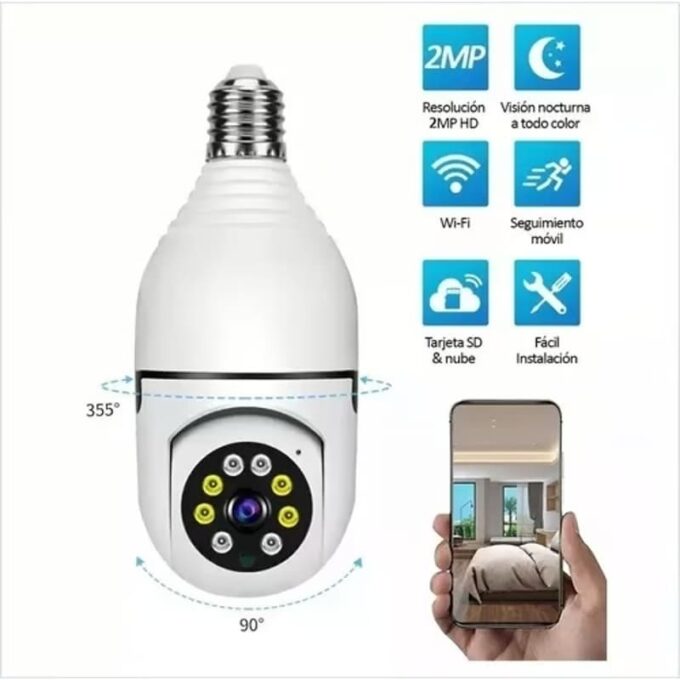 Camara Wifi Ip De Seguridad Bombillo Ext